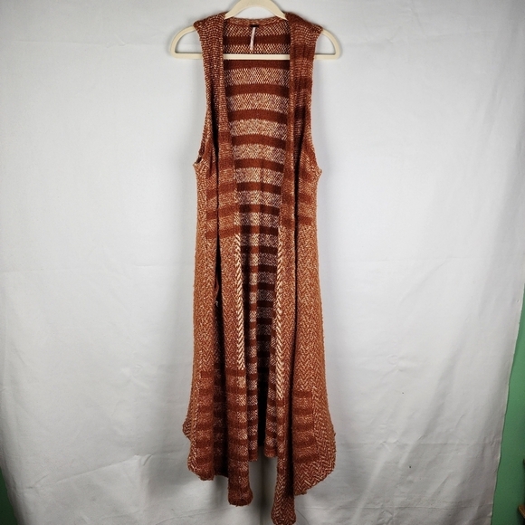 Free People Women Sweater Vest Queens Park Maxi Knit Wool Asymmetrical Cardigan - Picture 2 of 7